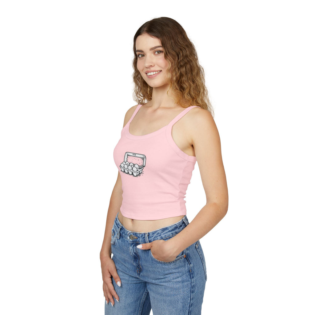Egg Carton Graphic Tank Top — Women's Spaghetti Strap Summer Tee