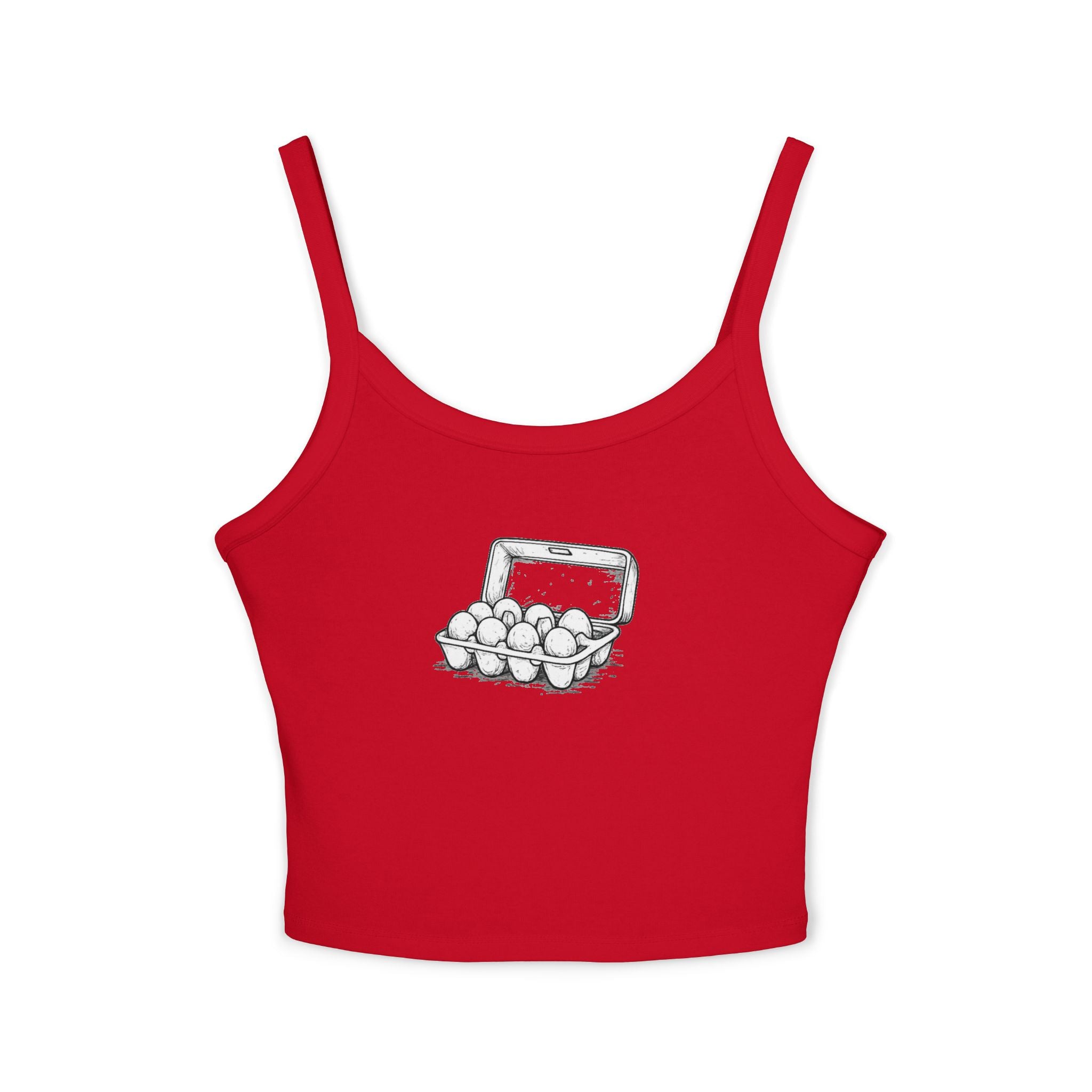 Egg Carton Graphic Tank Top — Women's Spaghetti Strap Summer Tee