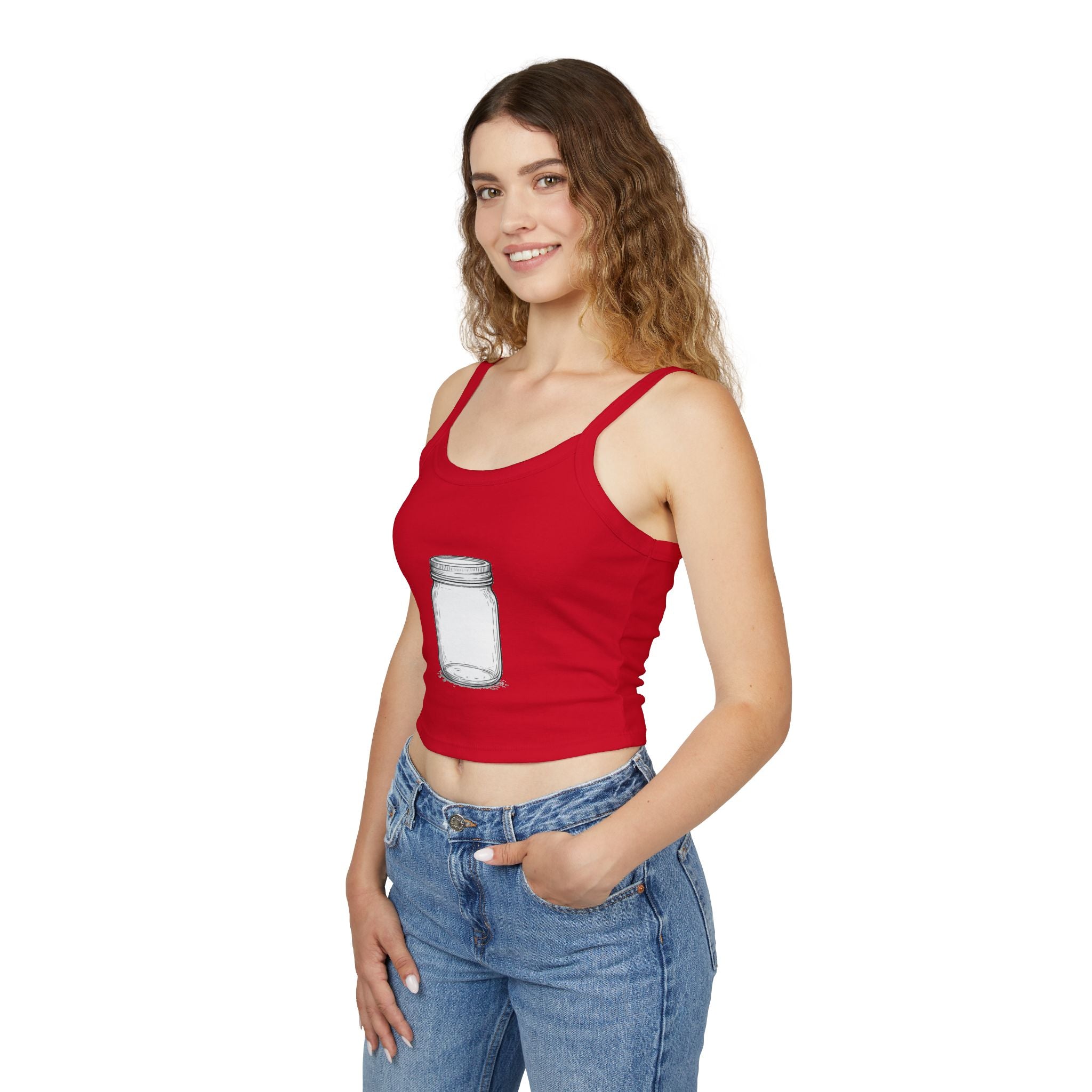 Mason Jar Graphic Tank Top — Women's Spaghetti Strap Summer Tee