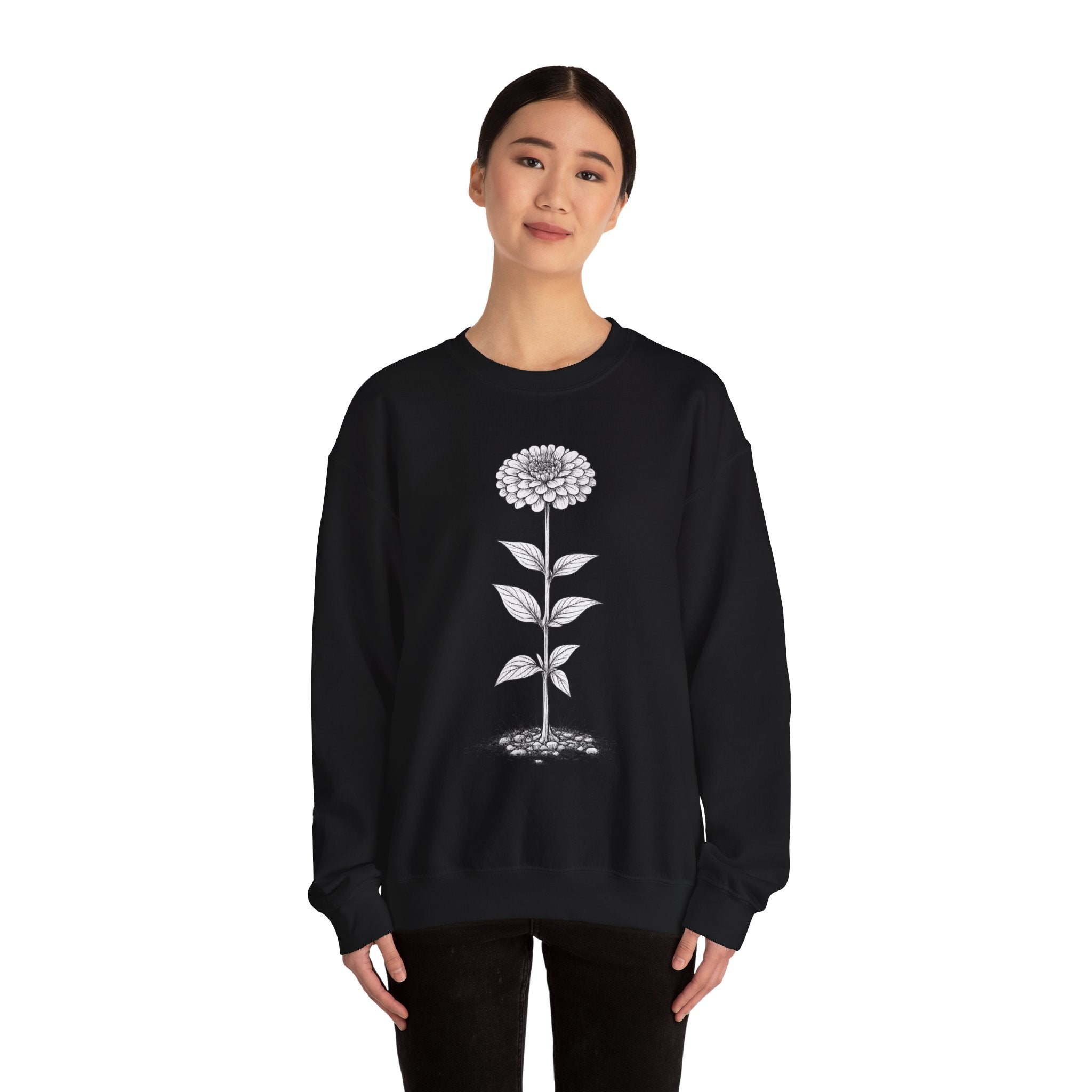 Zinnia Flower Garden Crewneck Sweatshirt