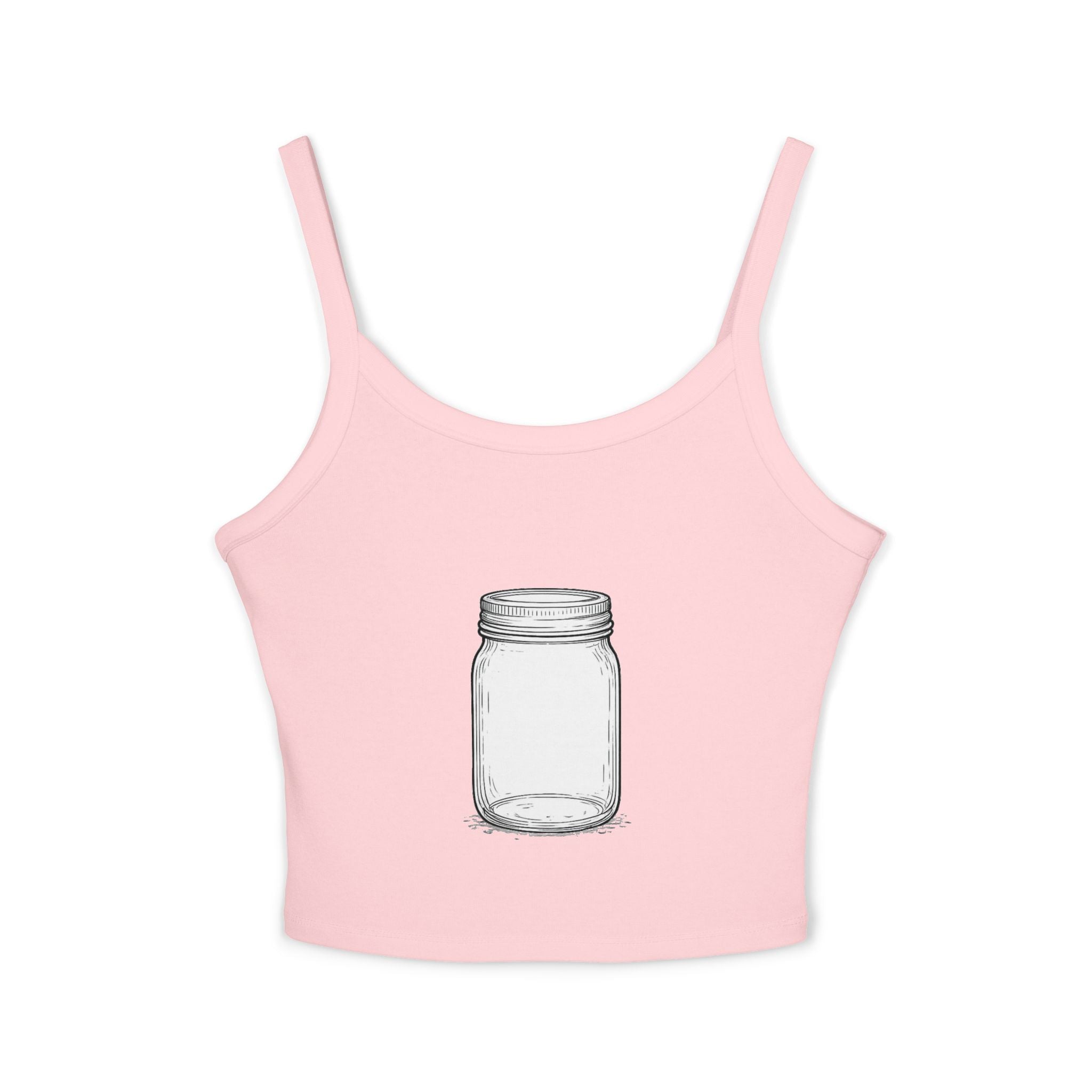 Mason Jar Graphic Tank Top — Women's Spaghetti Strap Summer Tee