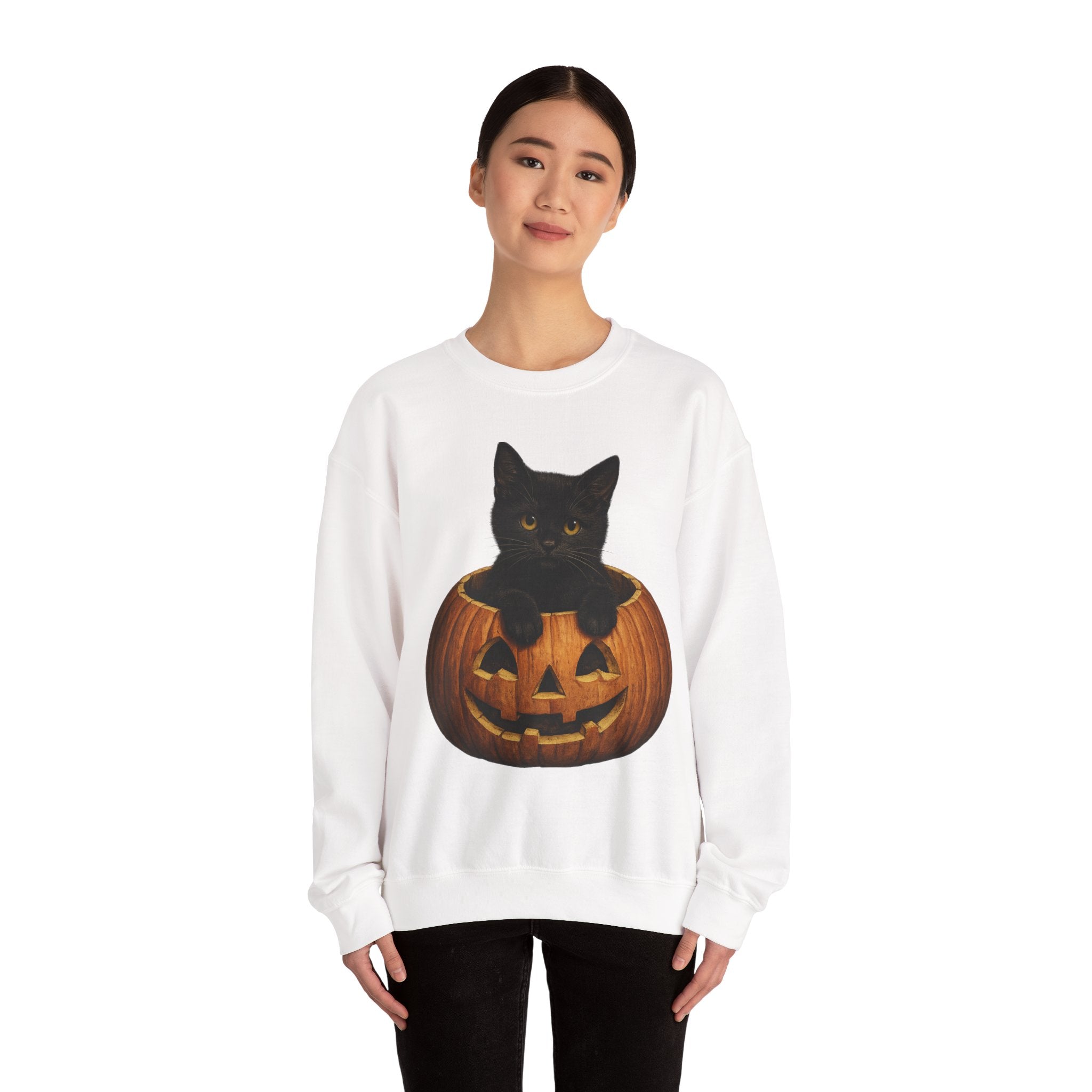 Cat in pumpkin Crewneck Sweatshirt