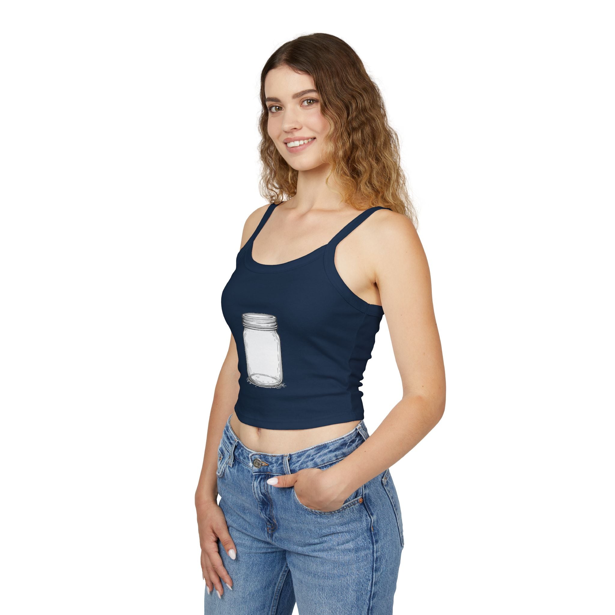 Mason Jar Graphic Tank Top — Women's Spaghetti Strap Summer Tee