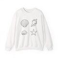 Summer Seashell Crewneck Sweatshirt — Beach Shells Design