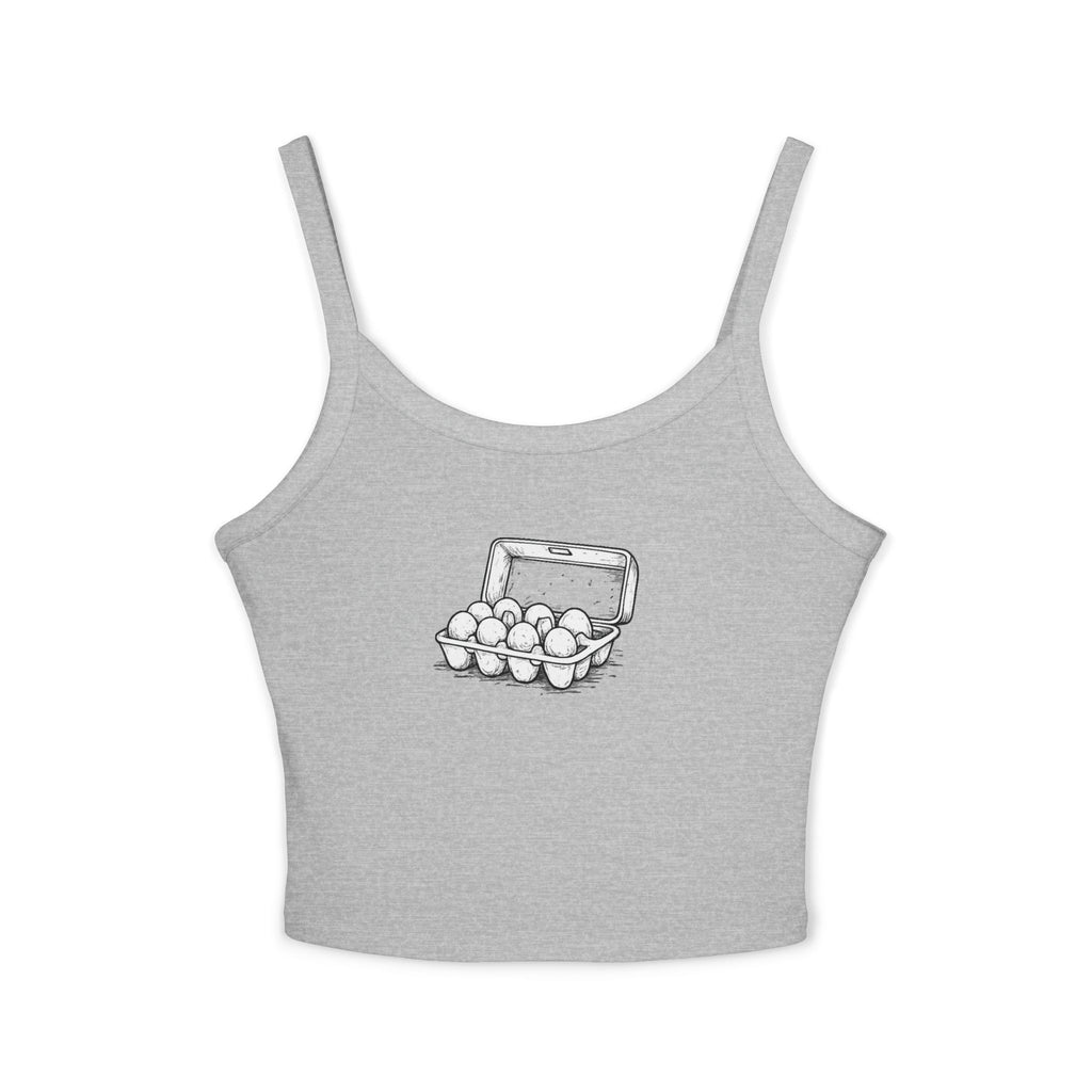Egg Carton Graphic Tank Top — Women's Spaghetti Strap Summer Tee