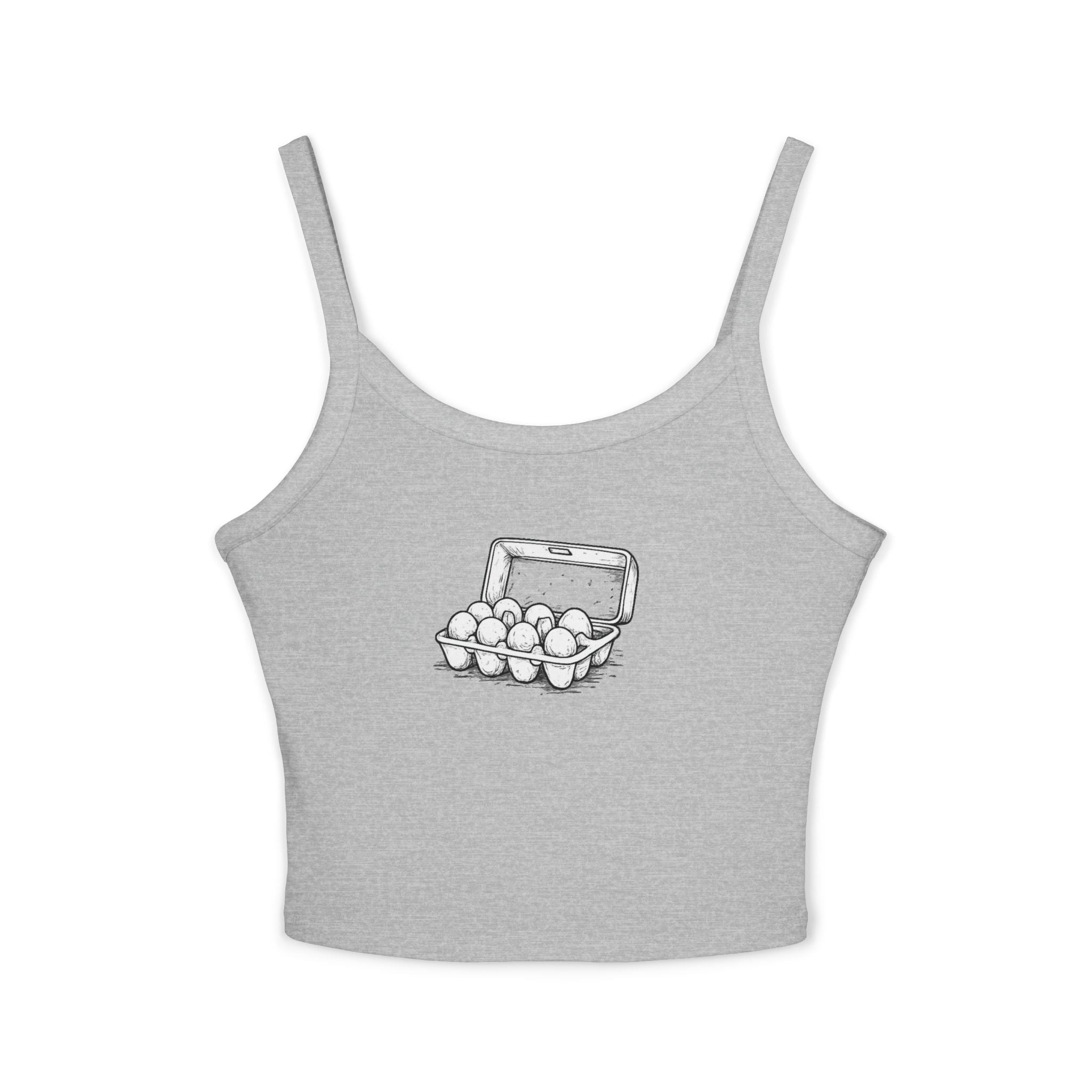 Egg Carton Graphic Tank Top — Women's Spaghetti Strap Summer Tee