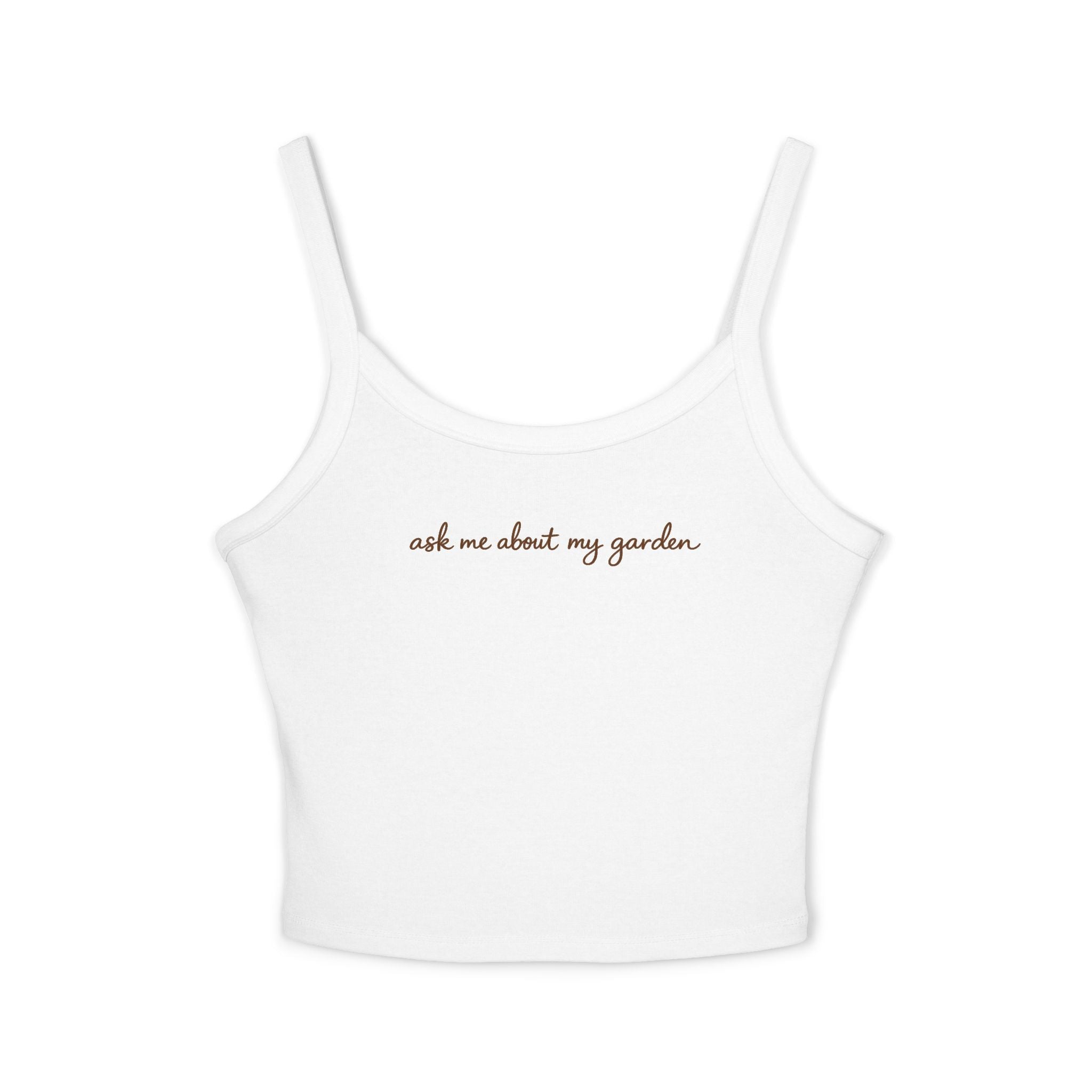 ask me about my garden (Dark Brown) Tank Top