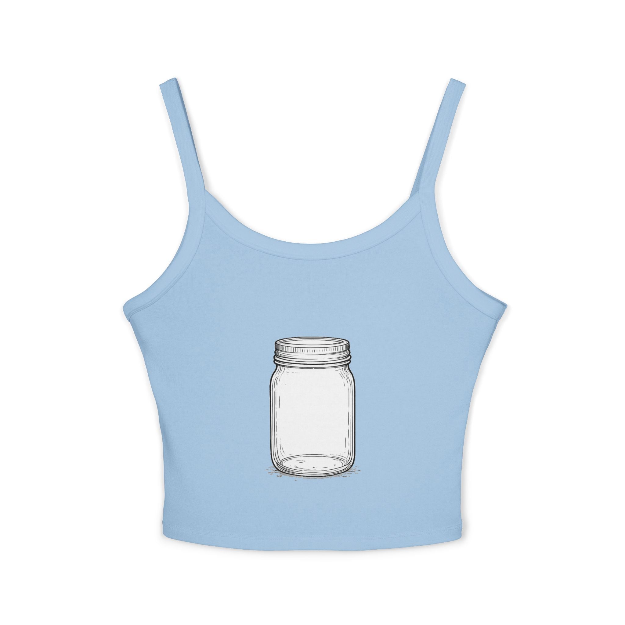Mason Jar Graphic Tank Top — Women's Spaghetti Strap Summer Tee