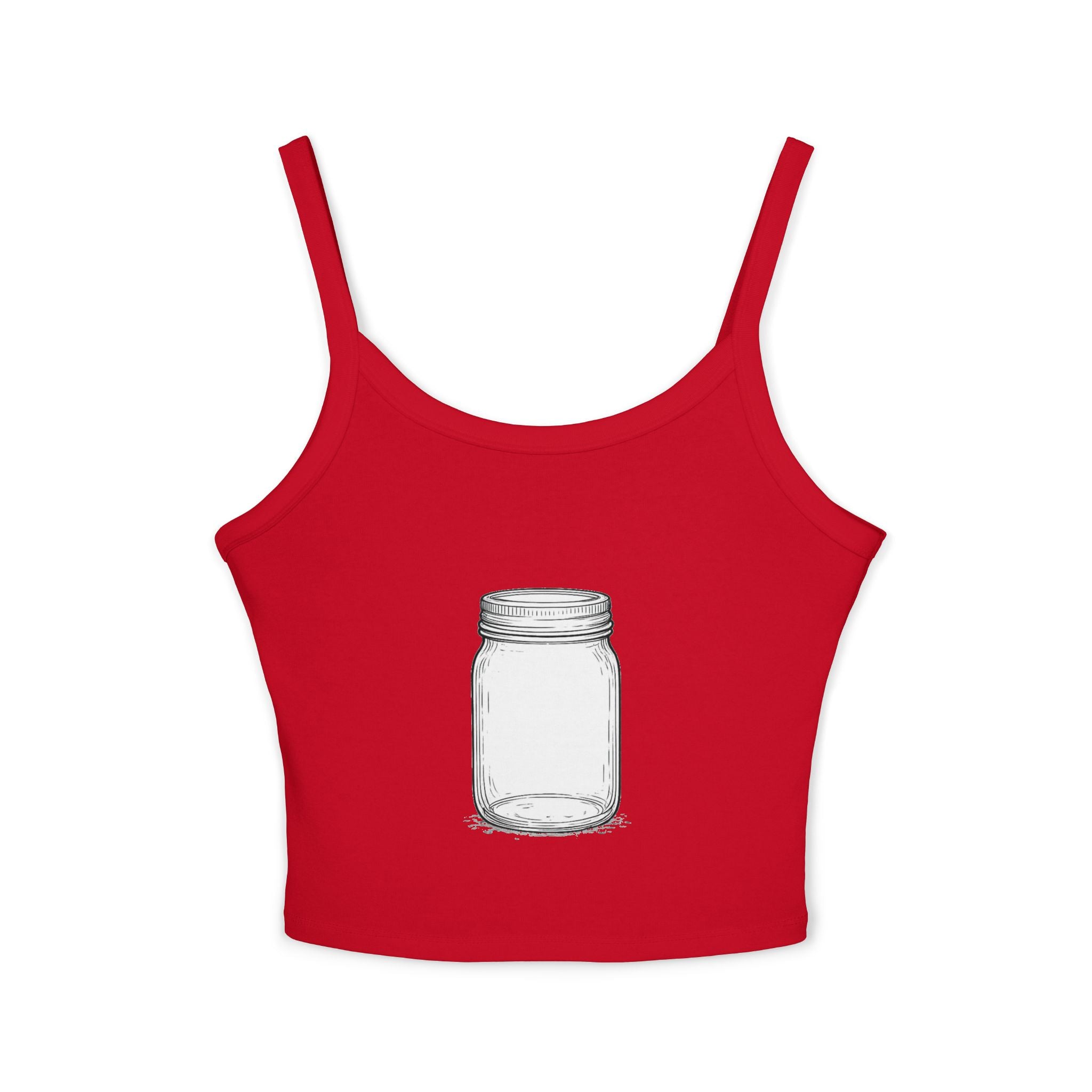 Mason Jar Graphic Tank Top — Women's Spaghetti Strap Summer Tee