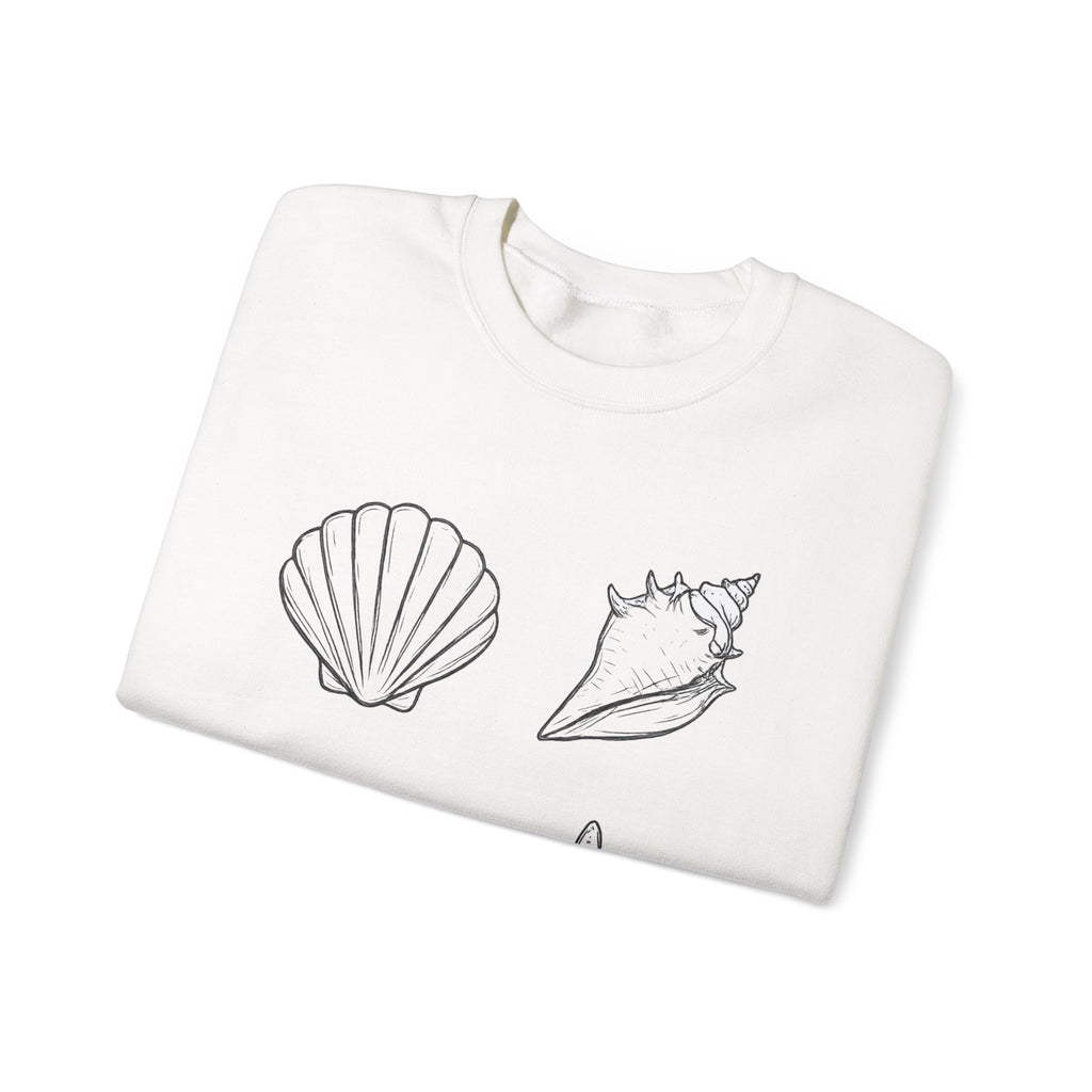 Summer Seashell Crewneck Sweatshirt — Beach Shells Design