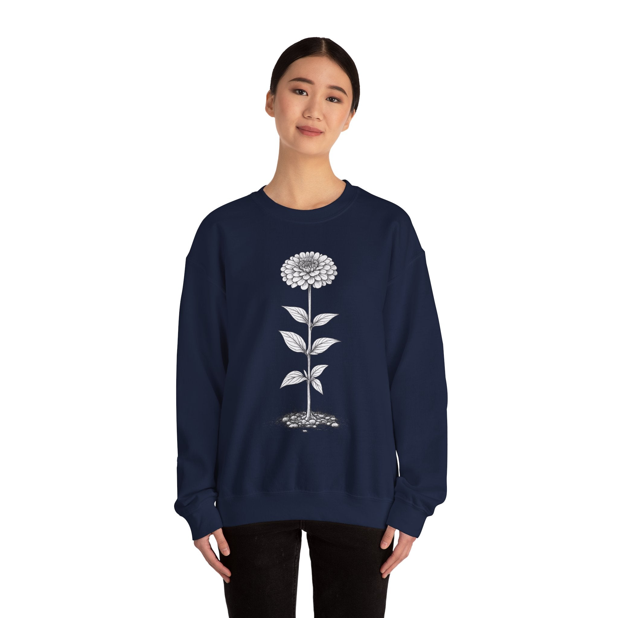 Zinnia Flower Garden Crewneck Sweatshirt