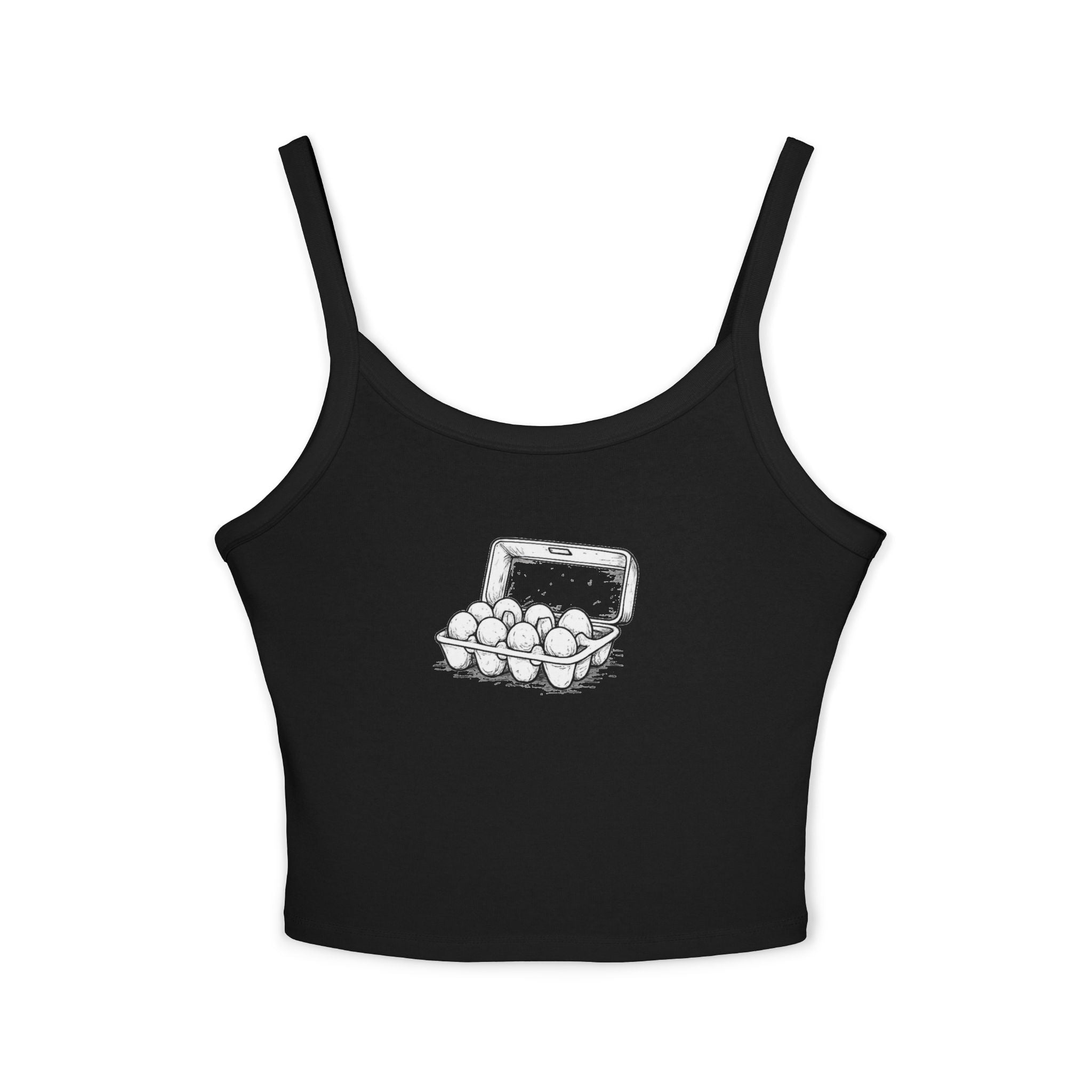 Egg Carton Graphic Tank Top — Women's Spaghetti Strap Summer Tee