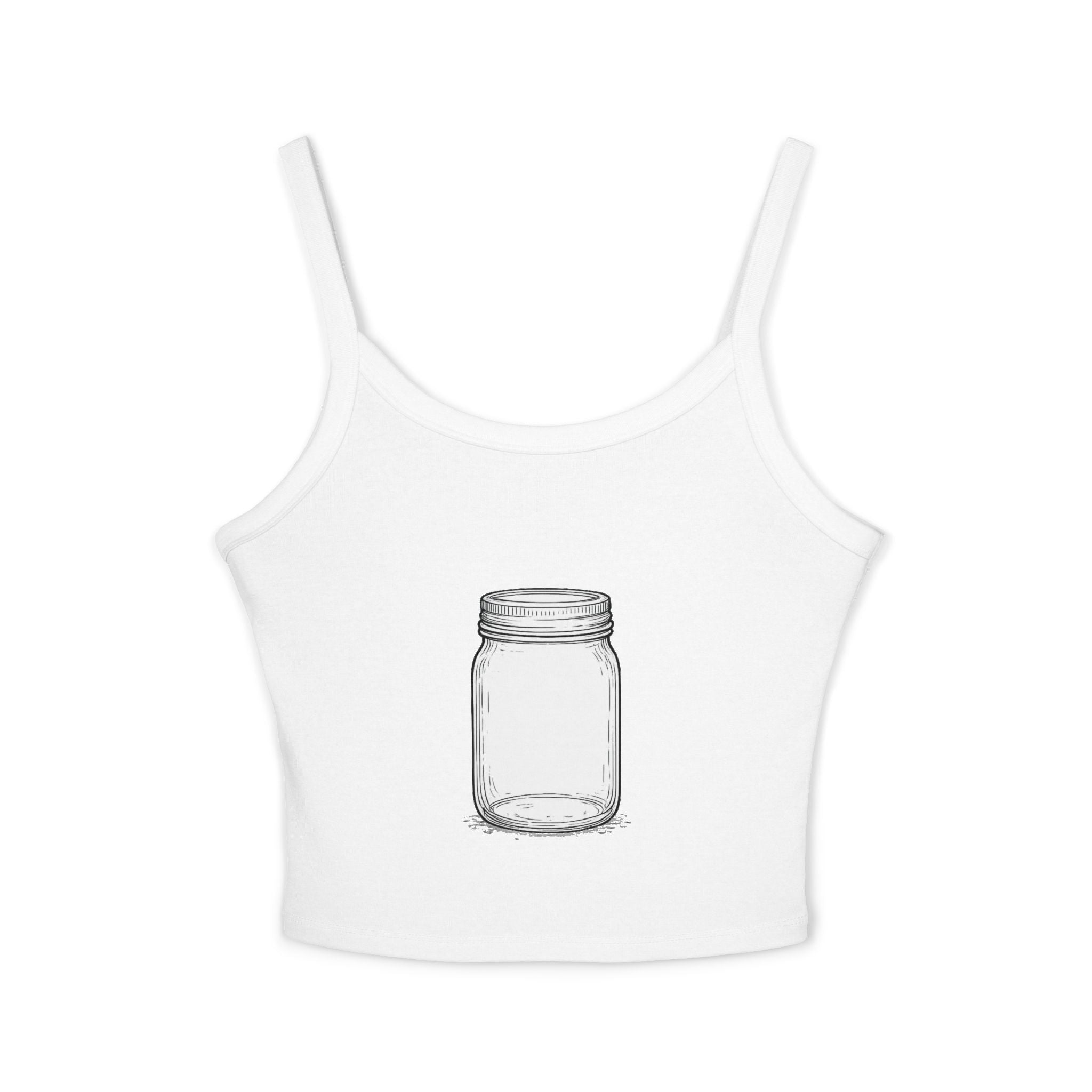 Mason Jar Graphic Tank Top — Women's Spaghetti Strap Summer Tee