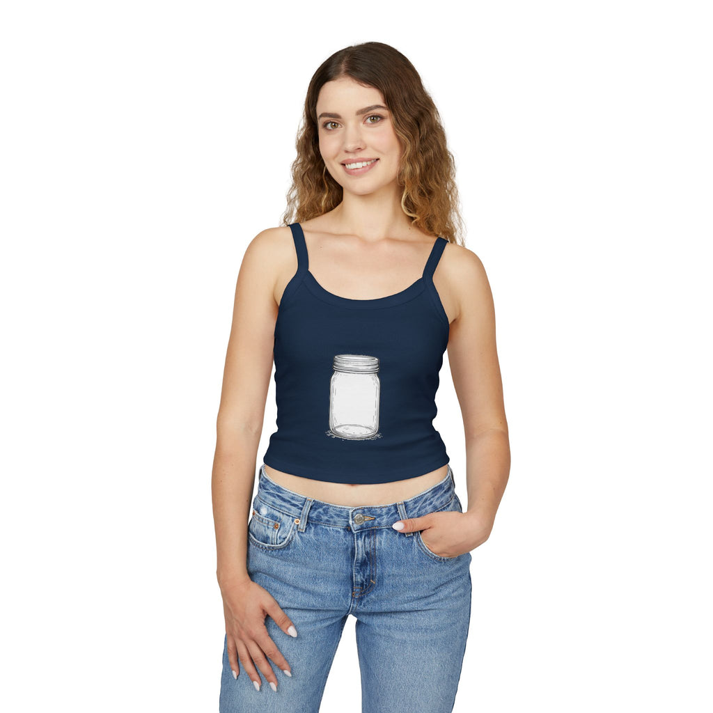Mason Jar Graphic Tank Top — Women's Spaghetti Strap Summer Tee