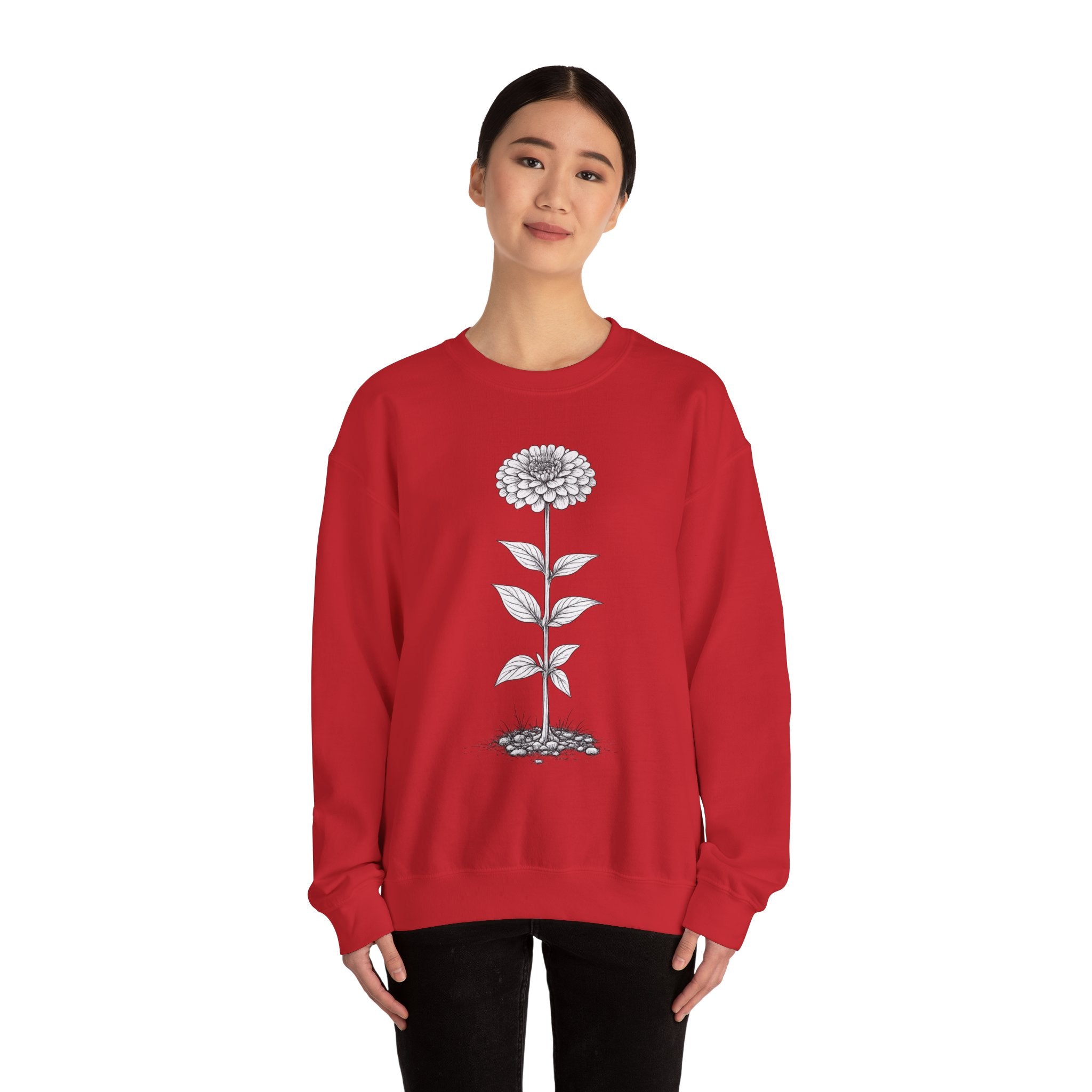Zinnia Flower Garden Crewneck Sweatshirt