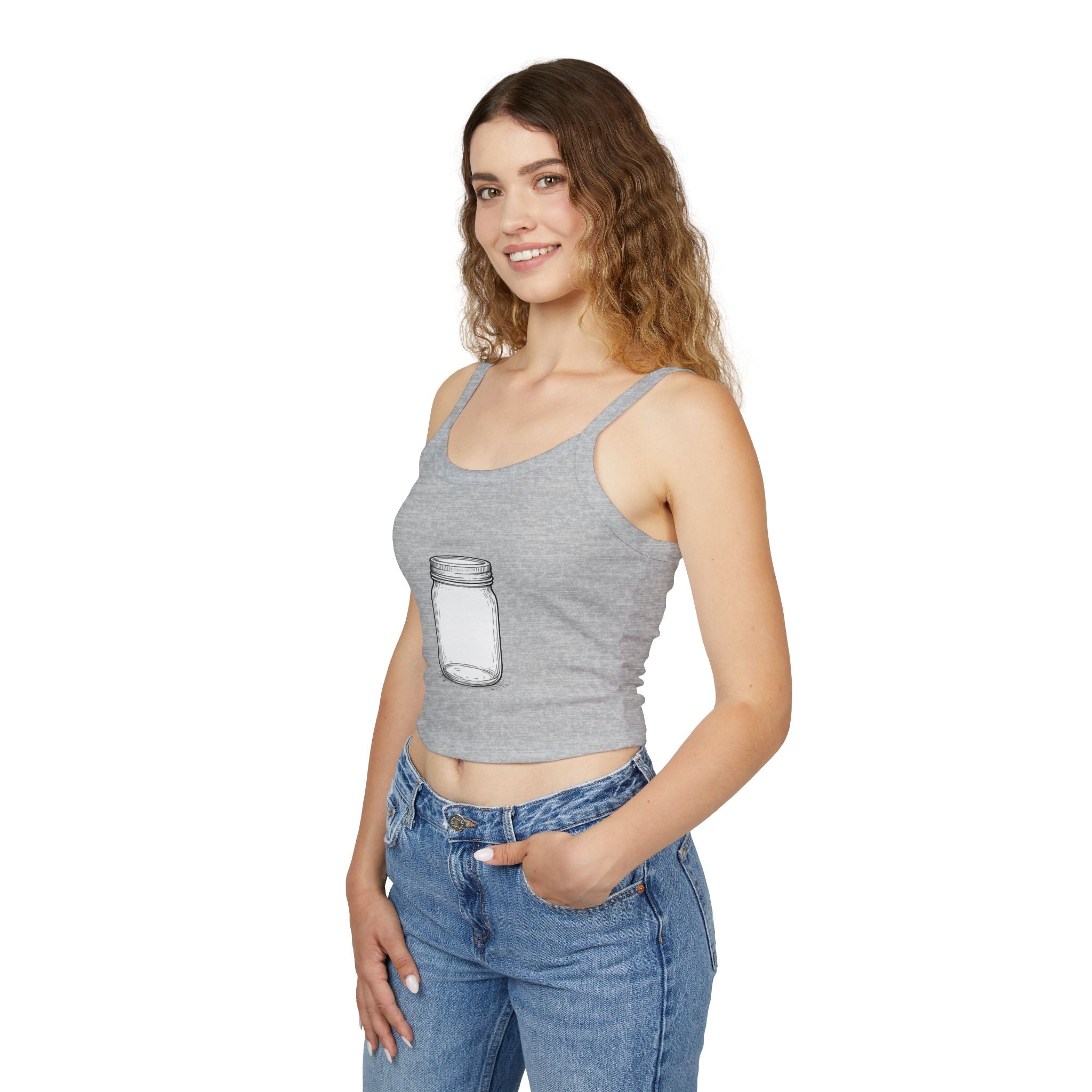 Mason Jar Graphic Tank Top — Women's Spaghetti Strap Summer Tee