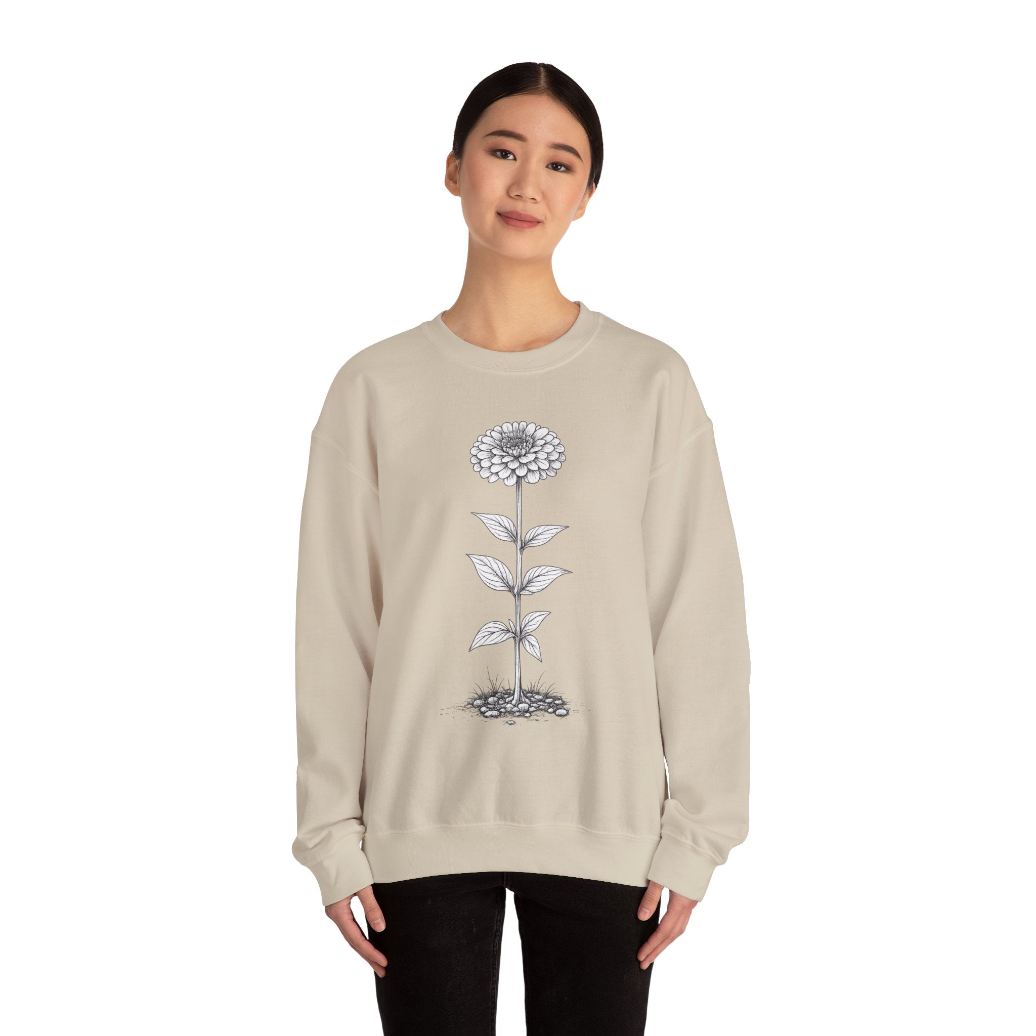 Zinnia Flower Garden Crewneck Sweatshirt