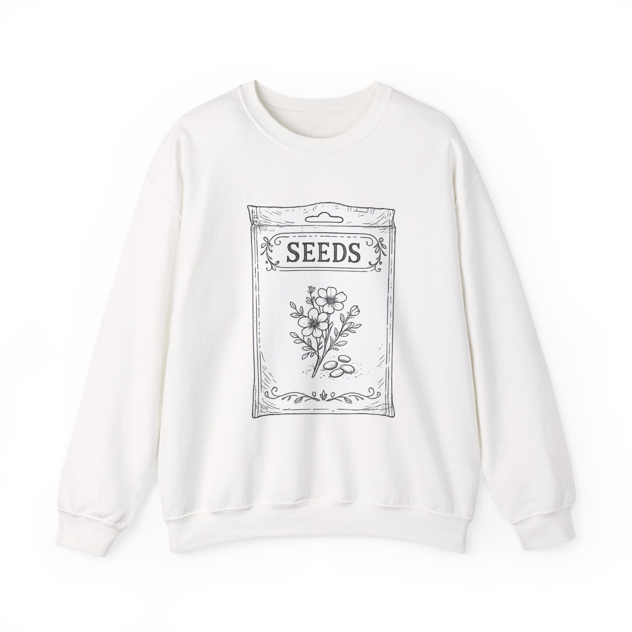 Seed Packet Garden Sweatshirt — Vintage Botanical Gardening Crewneck