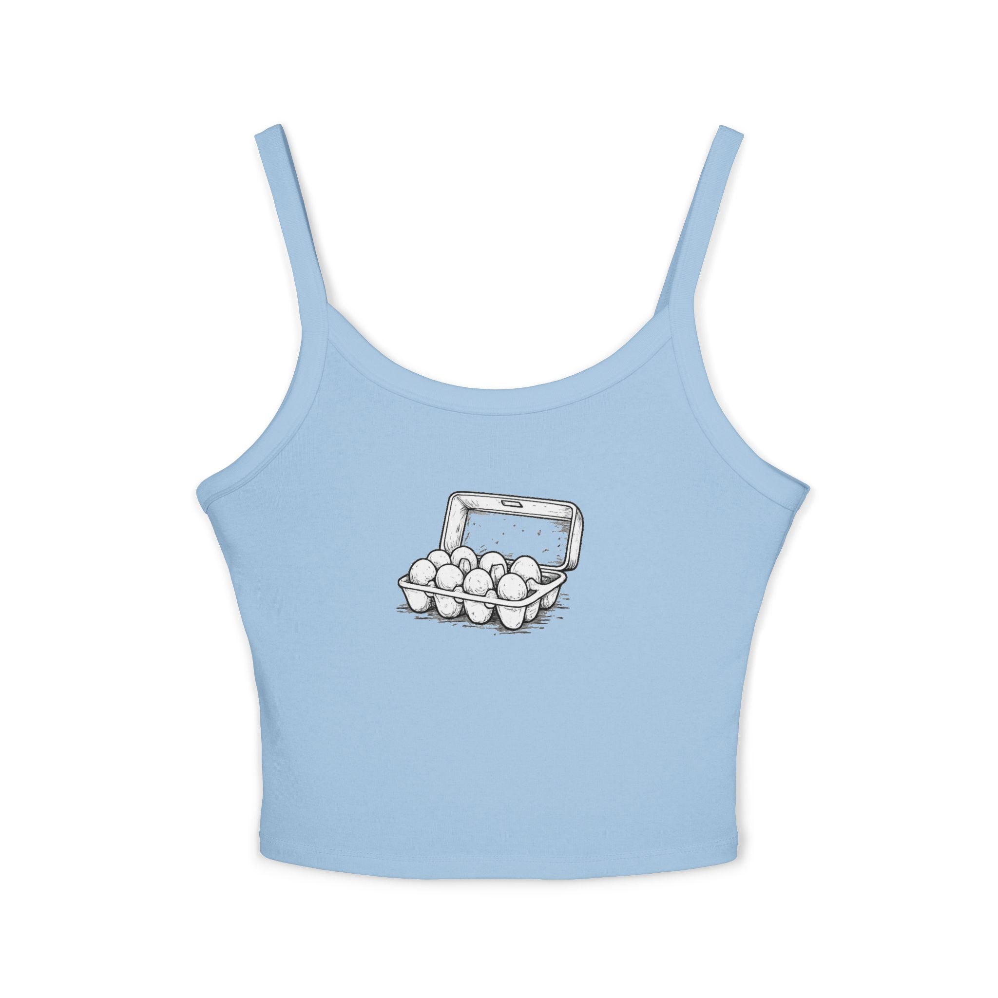 Egg Carton Graphic Tank Top — Women's Spaghetti Strap Summer Tee