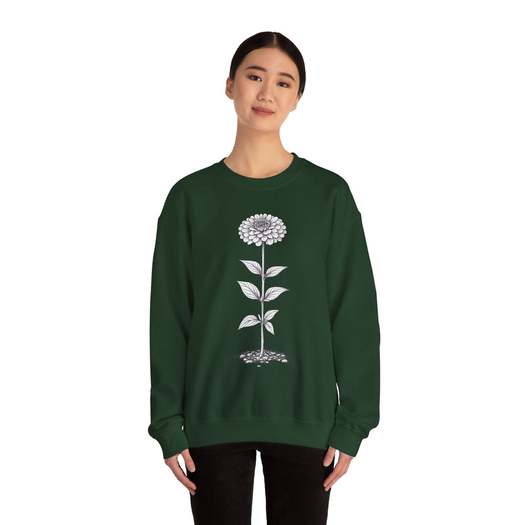 Zinnia Flower Garden Crewneck Sweatshirt