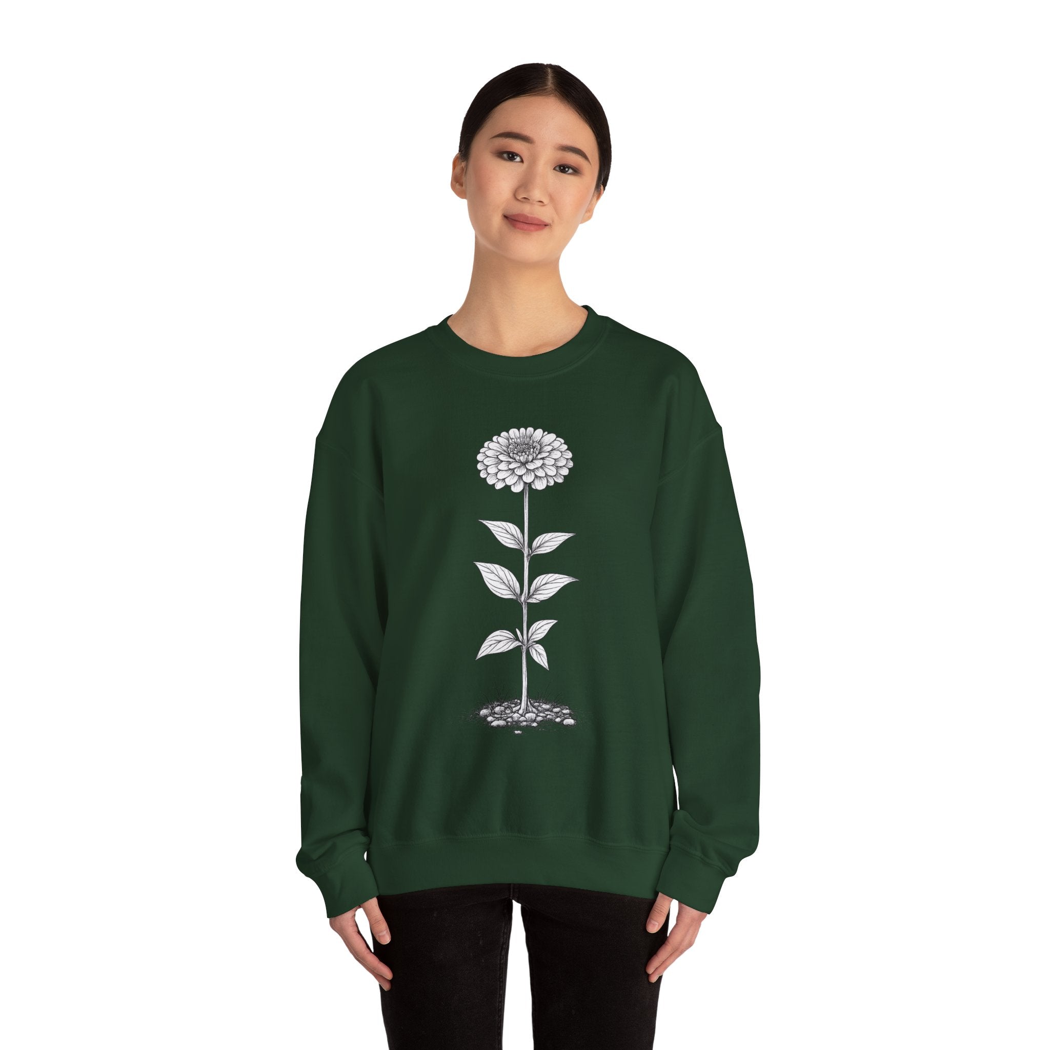 Zinnia Flower Garden Crewneck Sweatshirt
