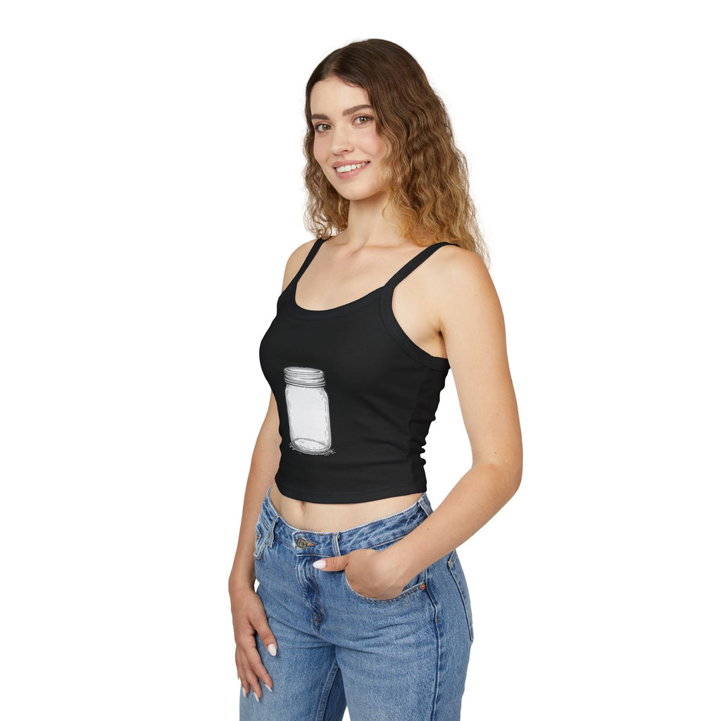 Mason Jar Graphic Tank Top — Women's Spaghetti Strap Summer Tee