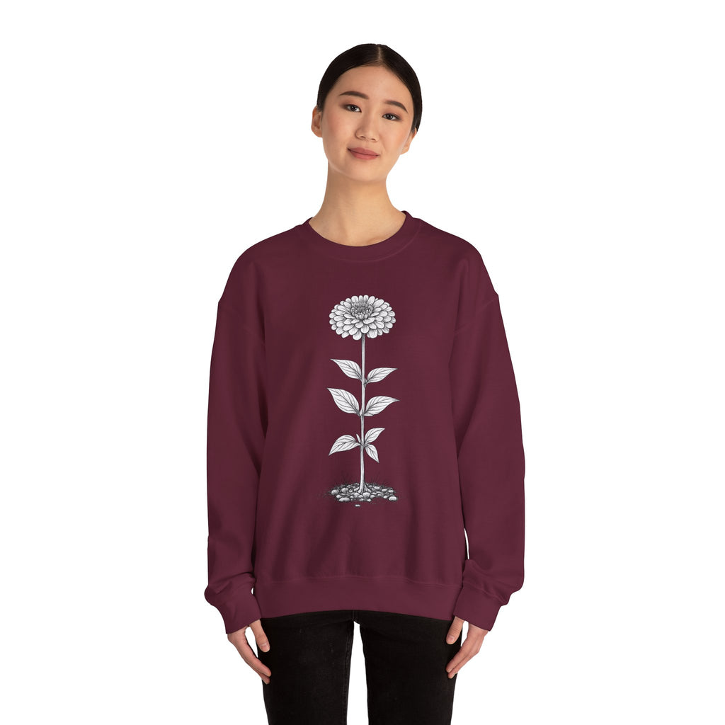 Zinnia Flower Garden Crewneck Sweatshirt