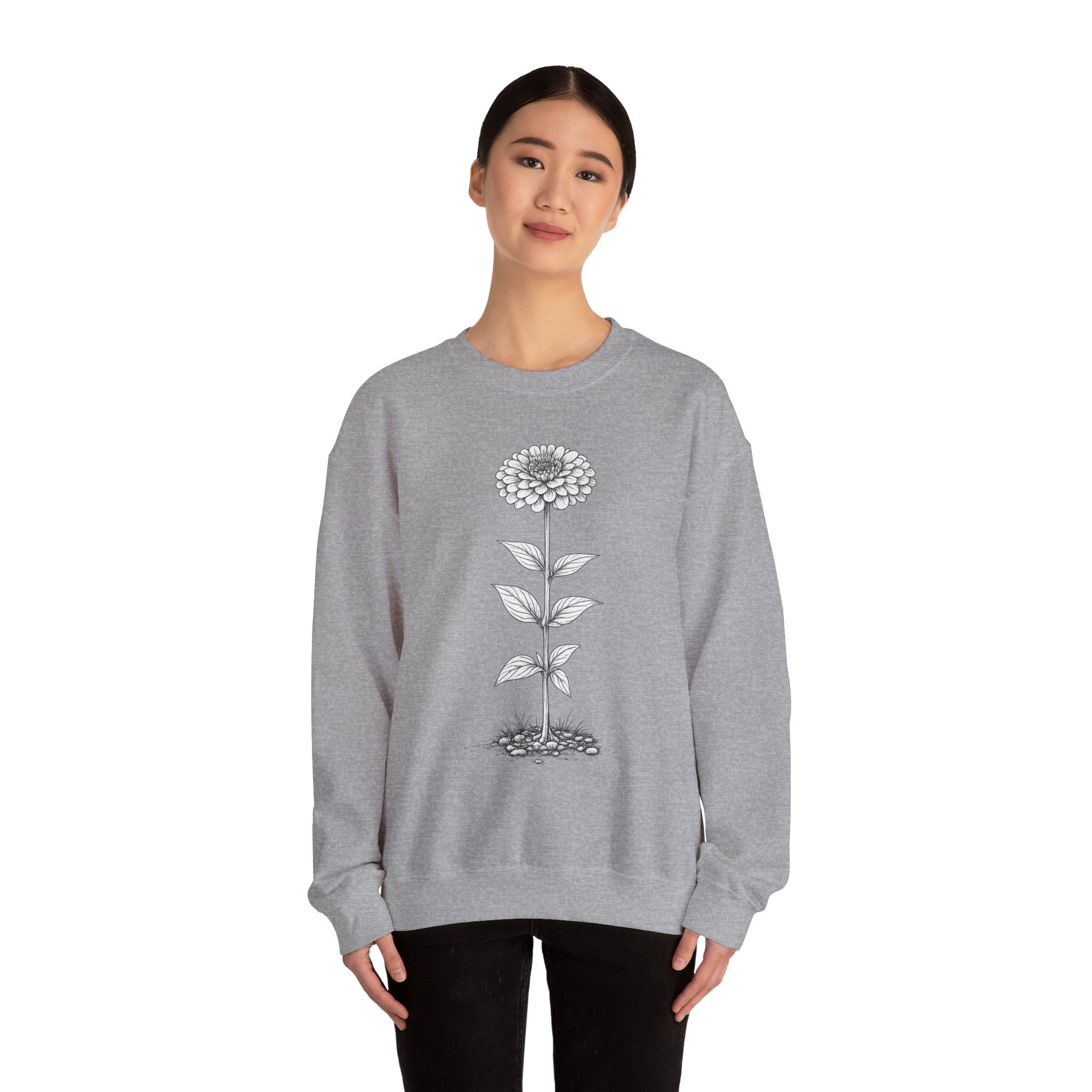 Zinnia Flower Garden Crewneck Sweatshirt