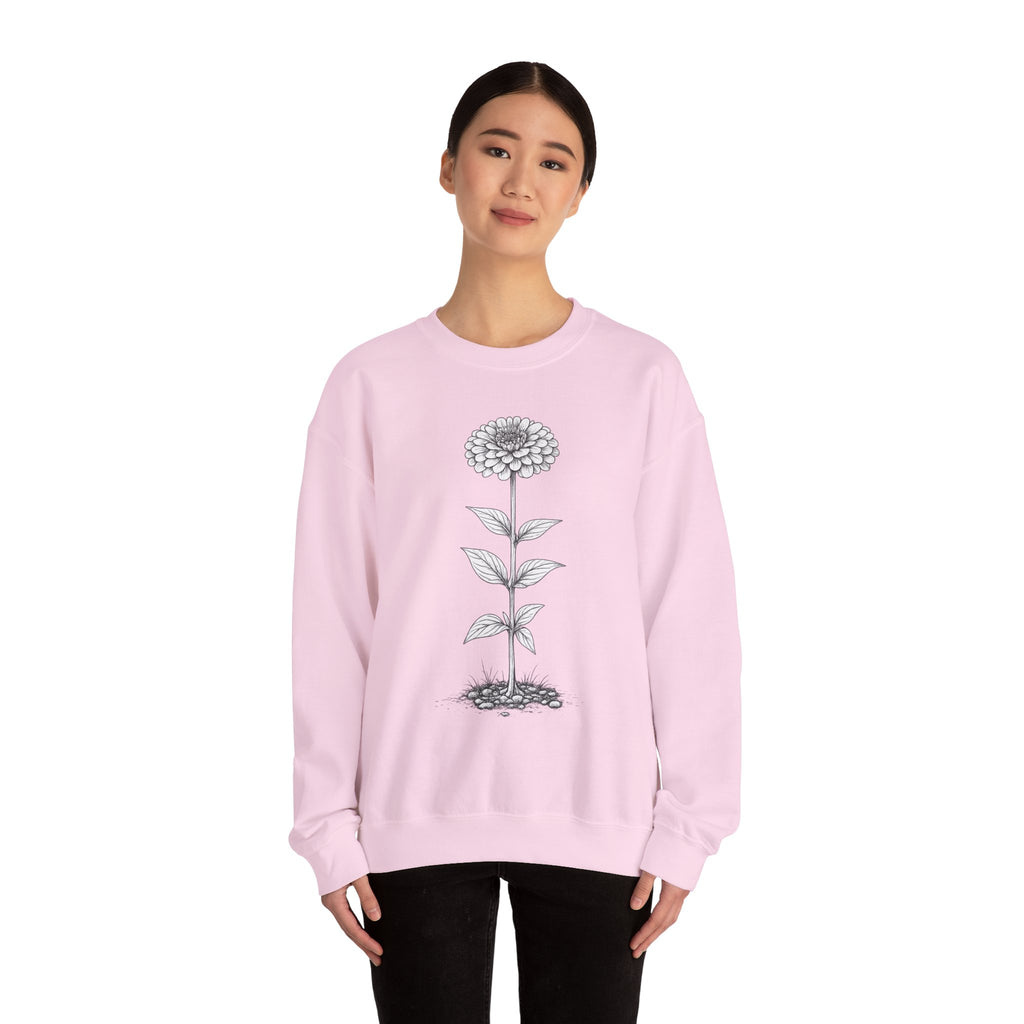 Zinnia Flower Garden Crewneck Sweatshirt